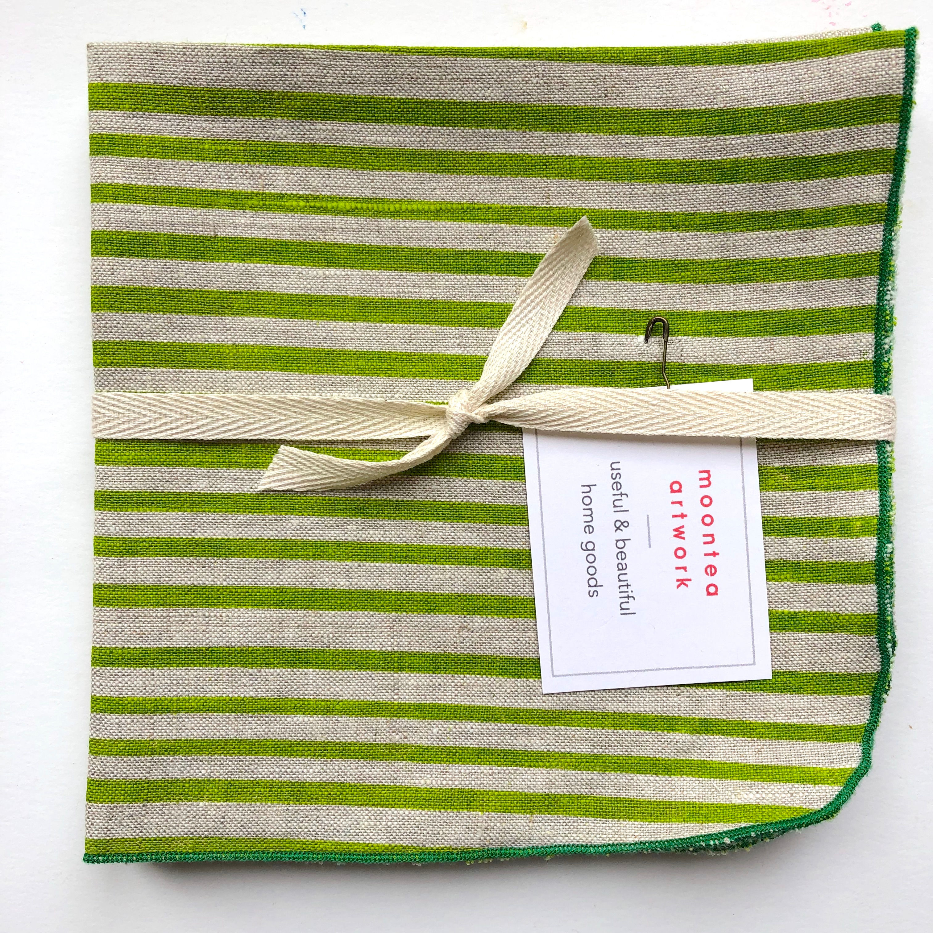 Printed Stripes Linen Napkin Set