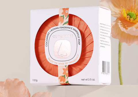 Color Paper Pleated Pleat-wrapped gift soap in window box
