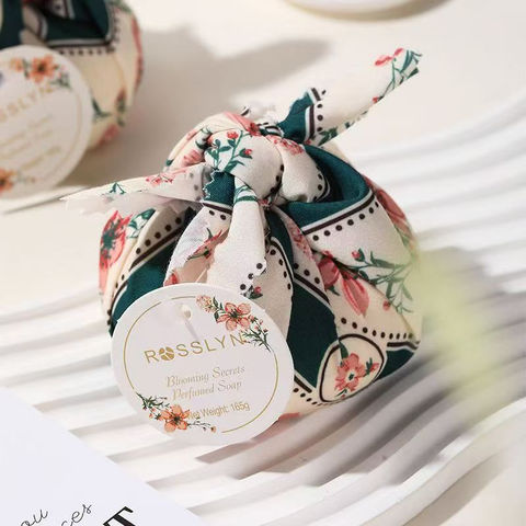 Fabric Wrapped Round Soap, Green