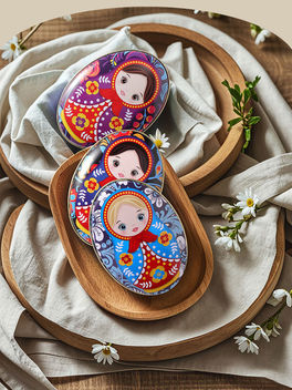Matryoshka , Russian nesting doll Tin Case Soap Gift