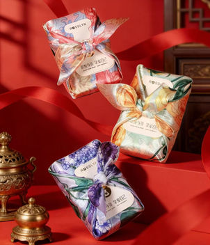 Fabric Wrapped Rectangular Soap, 3pcs