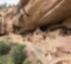 Eye-level view of ancient cliff dwellings at Mesa Verde National Park