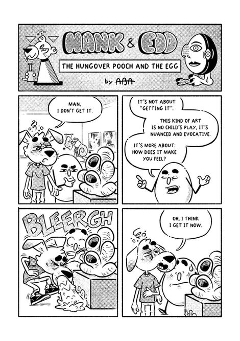 Black and white comic strip featuring the characters Hank and Edd, showing a sequential narrative in multiple panels with speech and action typical of the Hank & Edd series.