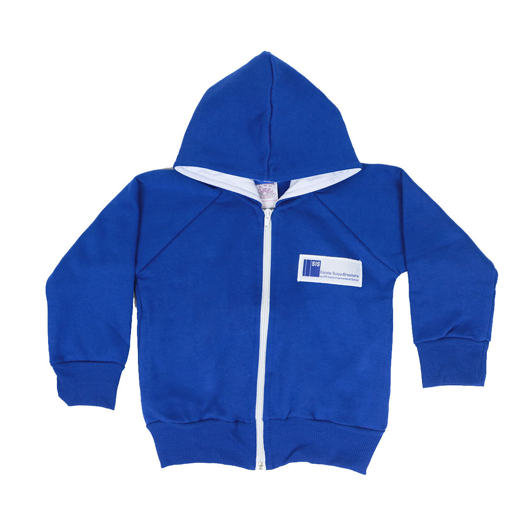 Escola Suíço-Brasileira Casaco Moletom Aberto Azul