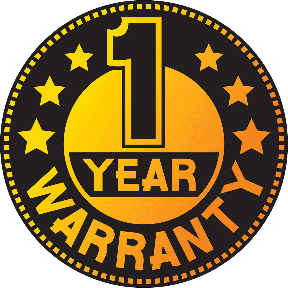 1 Year Warranty Circle Crest.gif