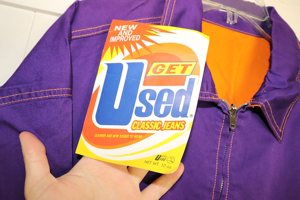Thumbnail: *Vntg Deadstock Get Used Denim Purple Reversible Jacket Size XL