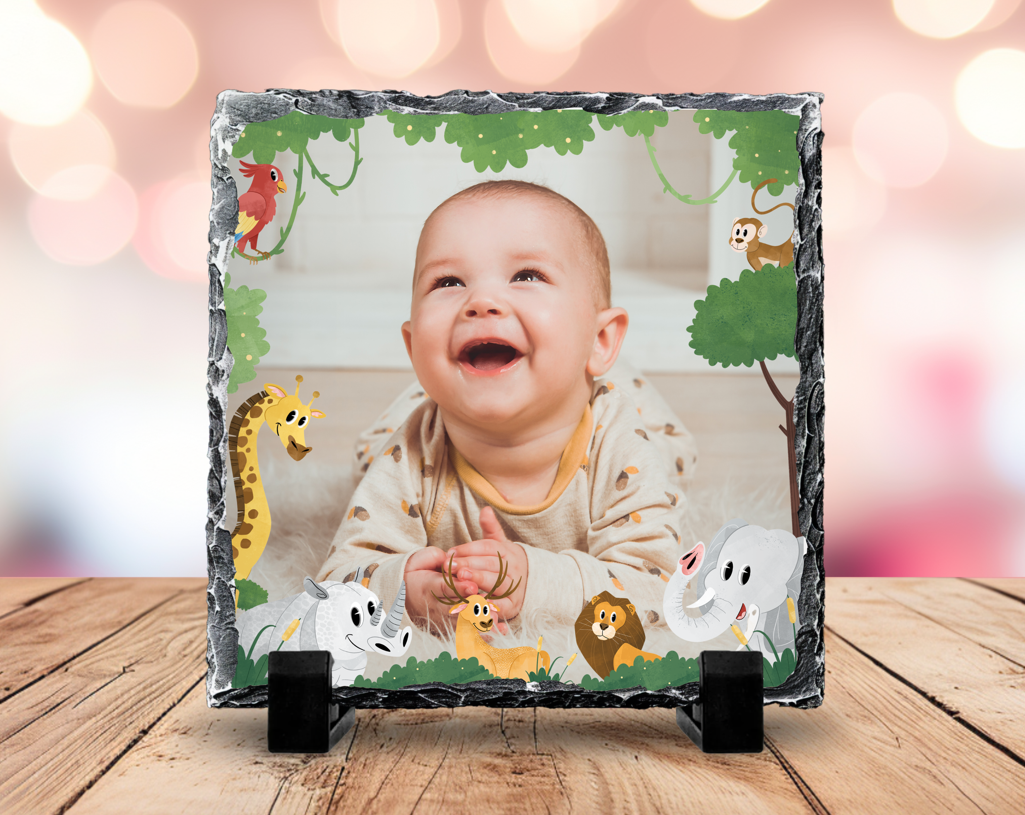 Personalised Baby Jungle Safari Photo Slate