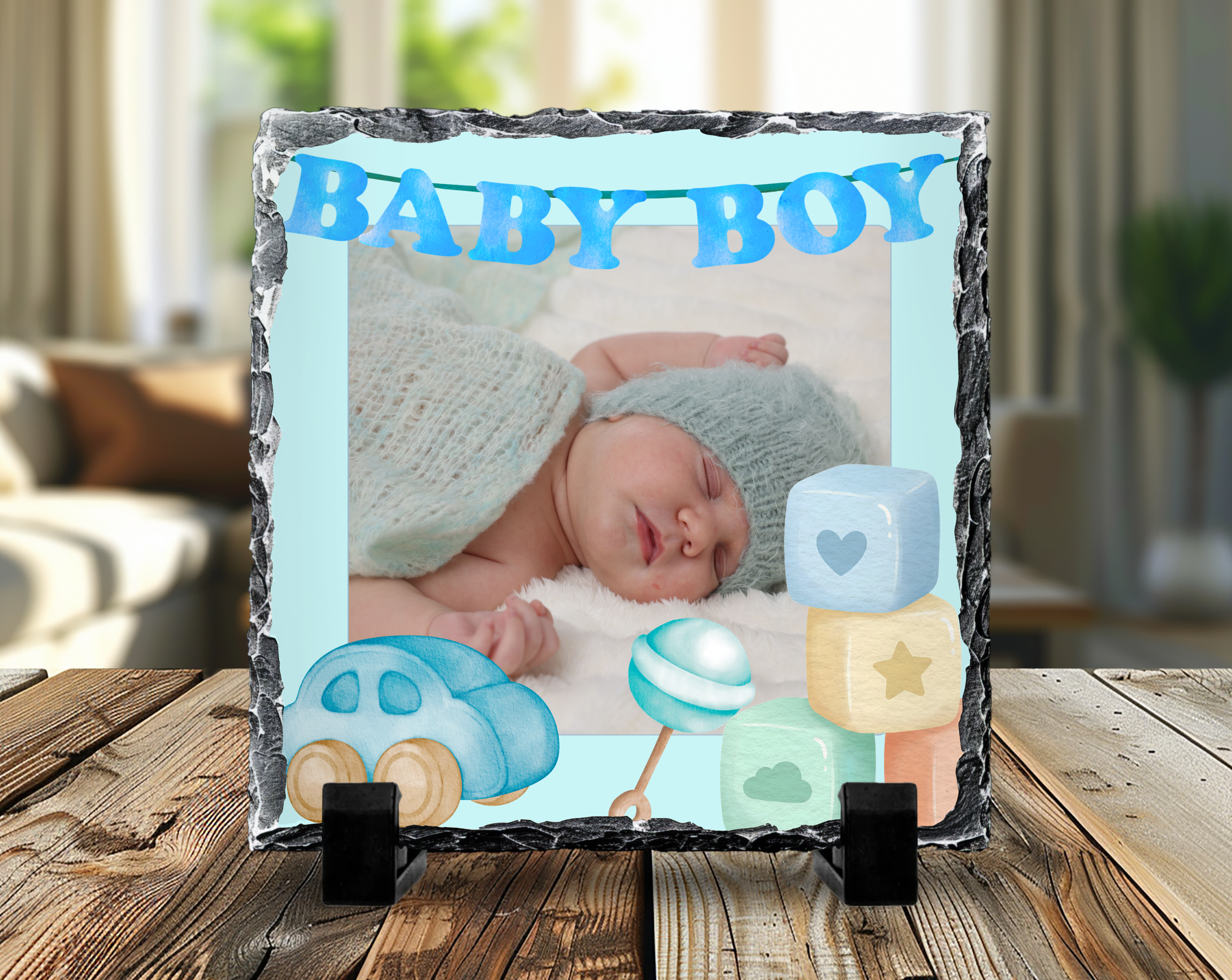Personalised “Baby Boy” Photo Slate