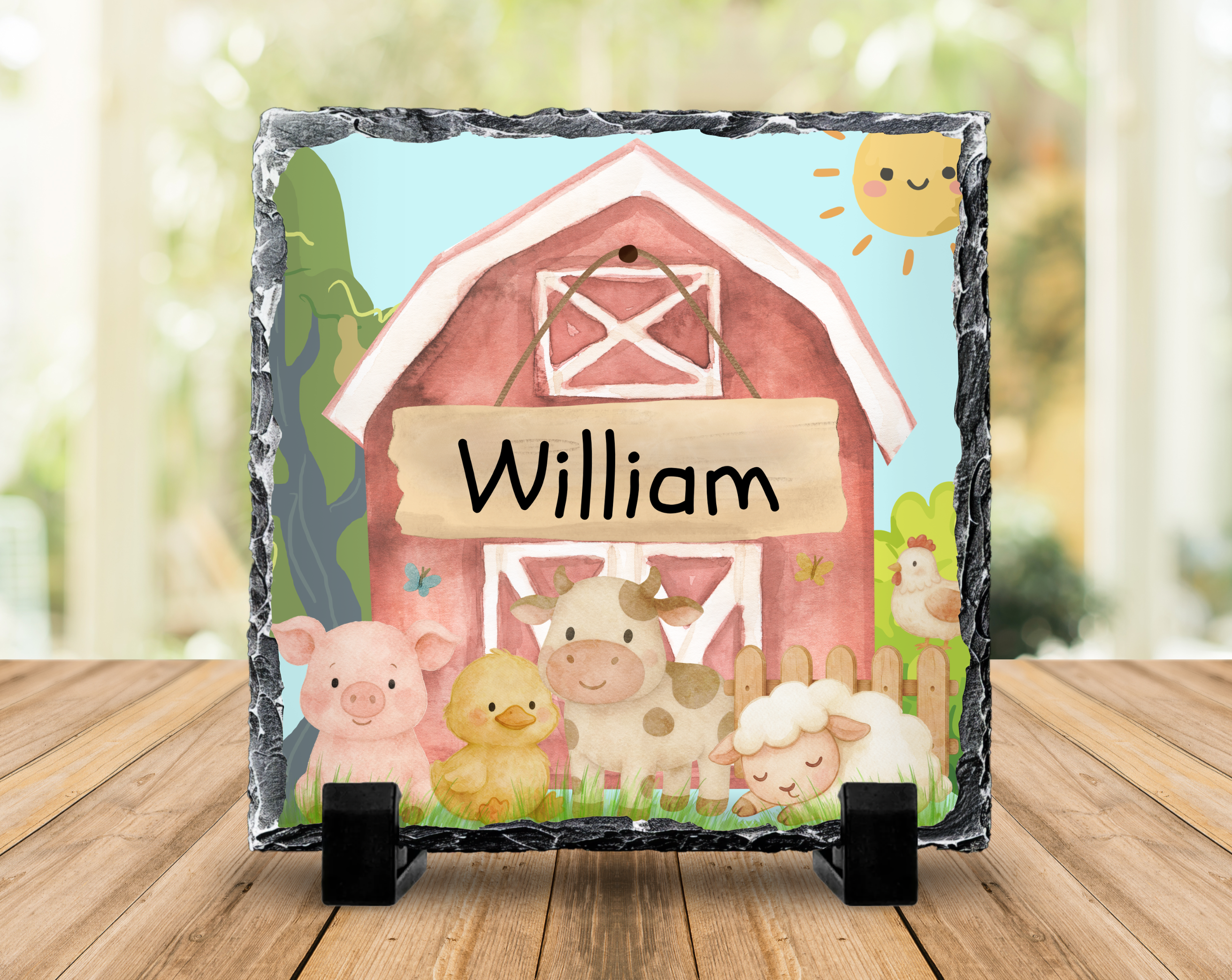 Personalised Farmyard Name Slate