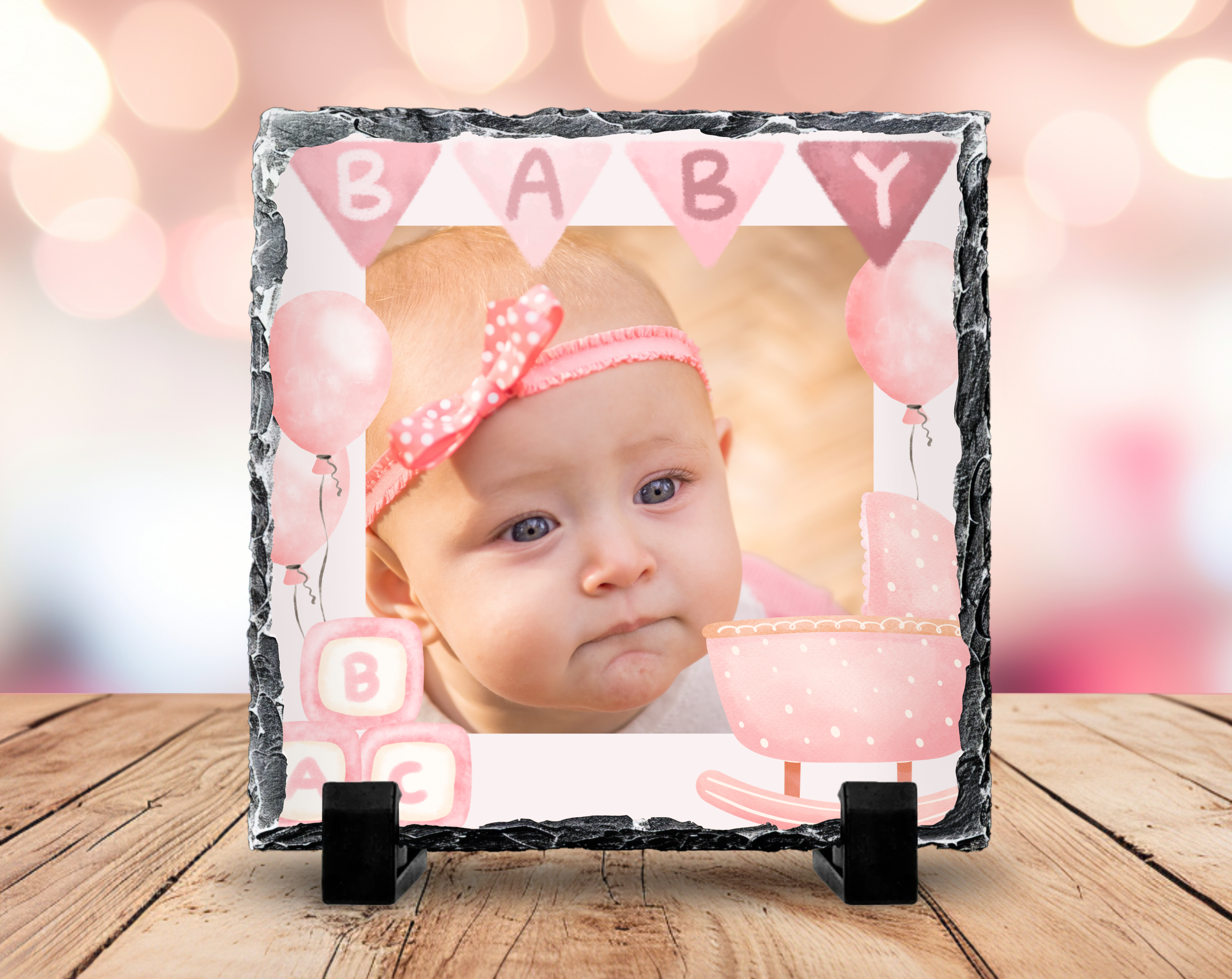 Personalised “Baby Girl” Photo Slate
