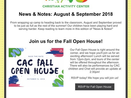 August/September News & Notes