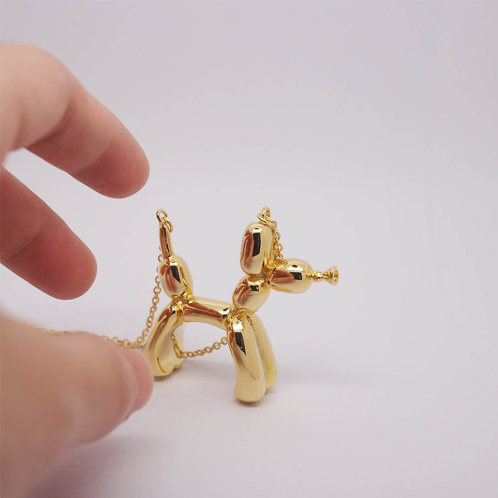 Thumbnail: Balloon Dog Necklace Gold