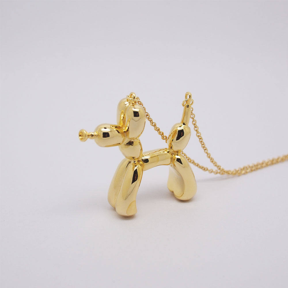 Balloon Dog Necklace Gold