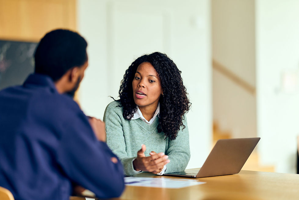 A manager talking to a colleague about their mental health