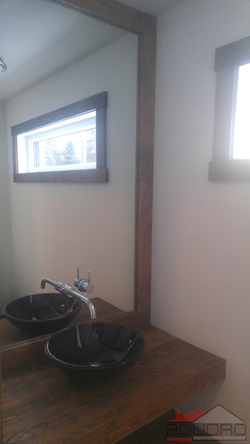 miroir sur mesure, robinet encastré