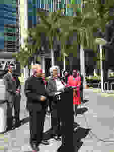 Plaintiffs united against SB168 gather together to request a preliminary injunction