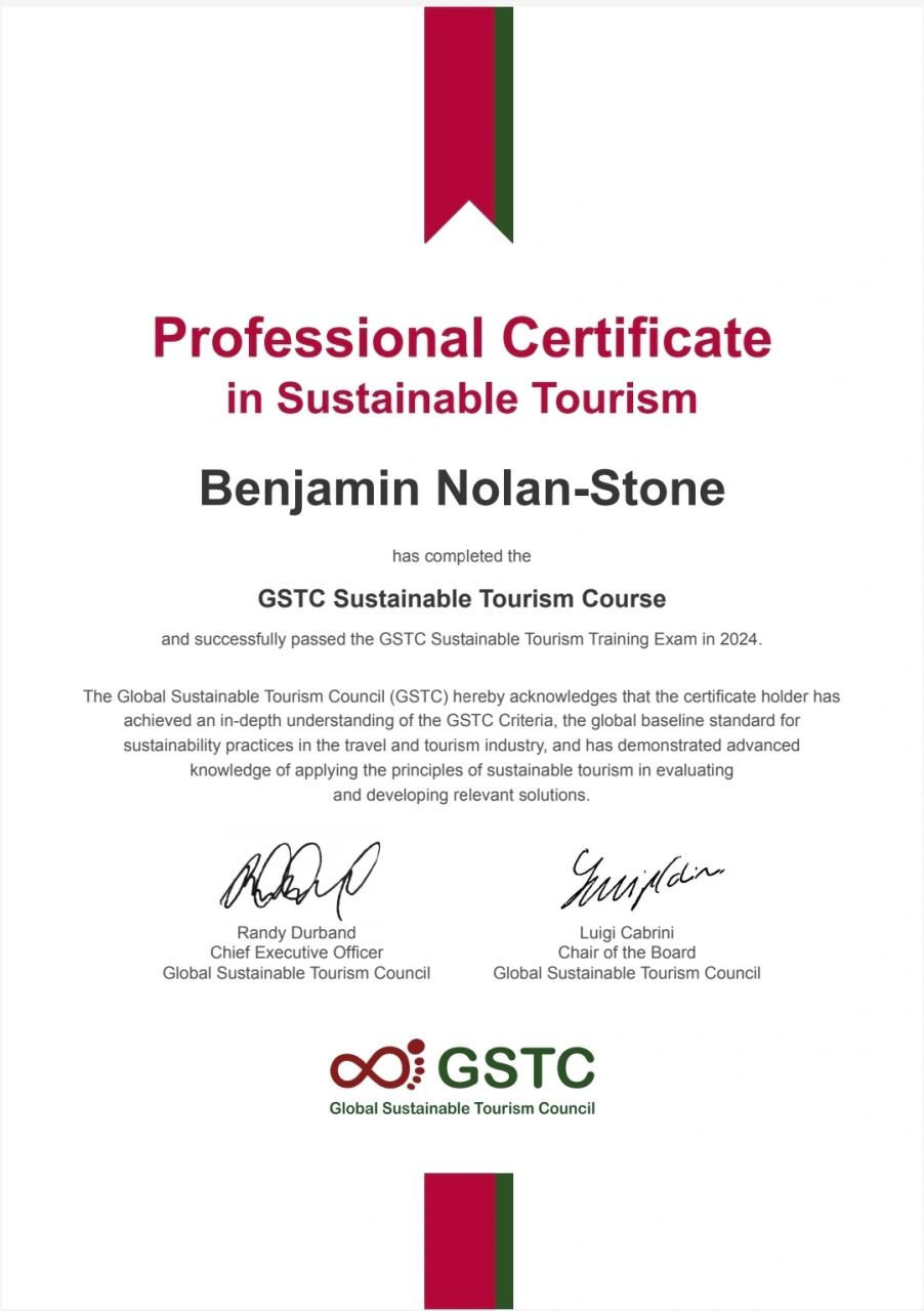 Professional Certificate in Sustainable Tourism