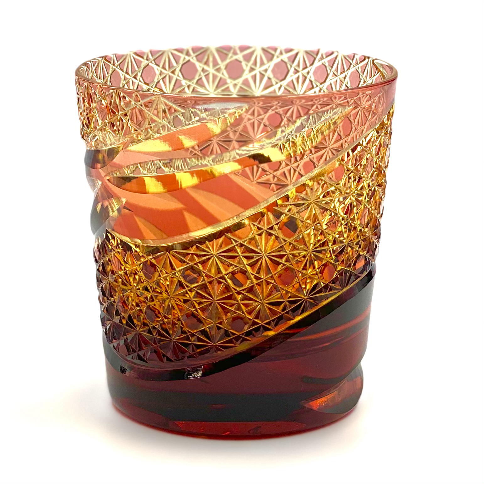 深川硝子工芸　雅オールド-金赤琥珀-