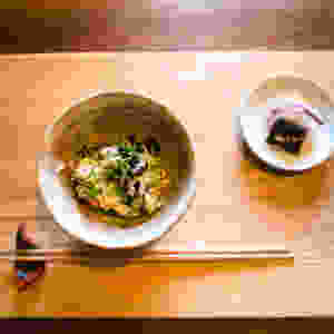 わかめとムール貝の汁飯