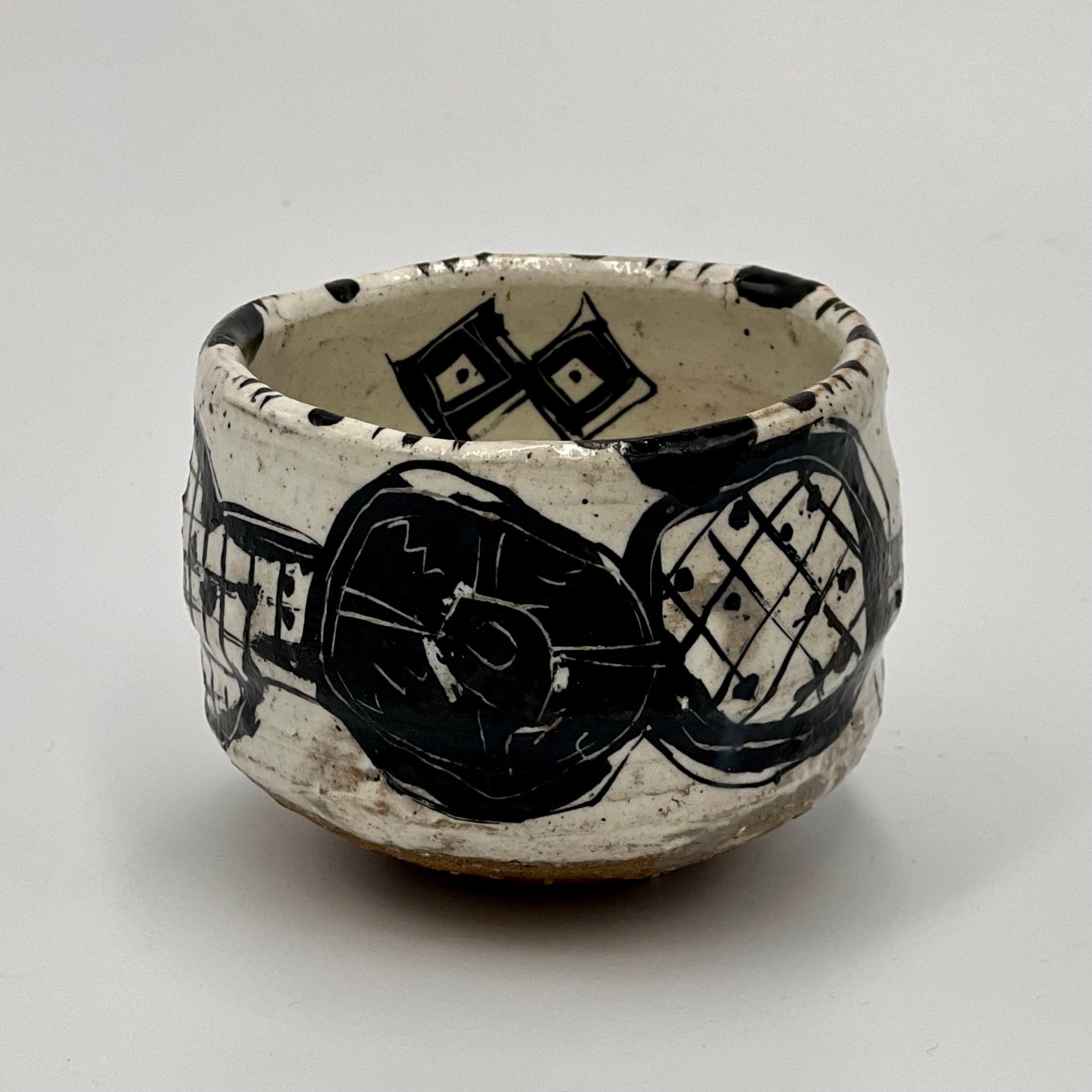 池田省吾　粉引織部ぐい呑　I-013