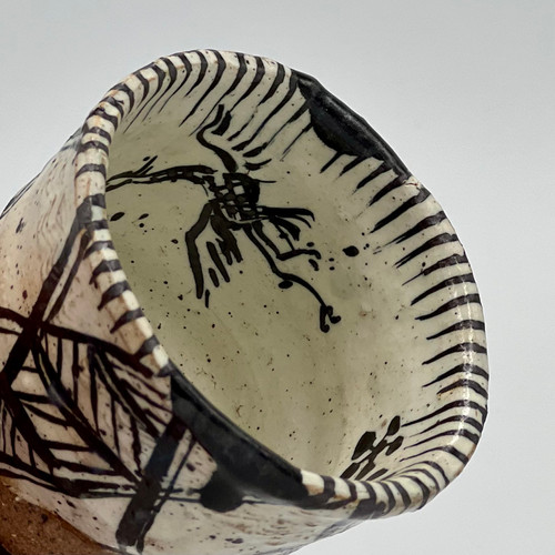 池田省吾 粉引織部ぐい呑 I-015 | my-guinomi