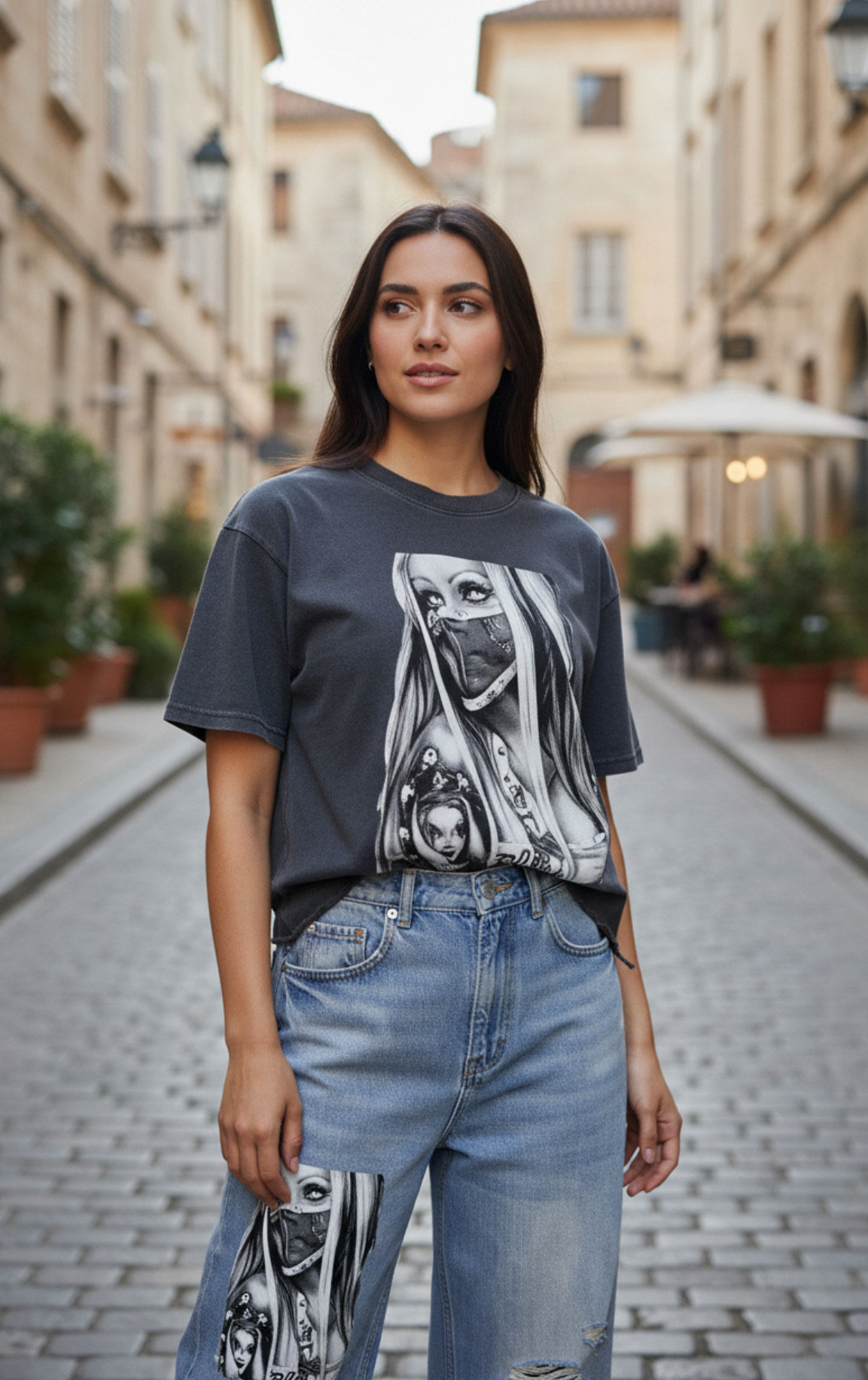 Vintage Wash Distressed Denim Jeans