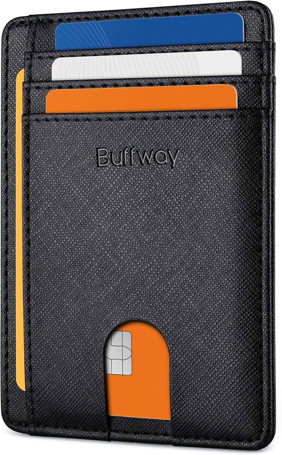 Slim Minimalist Front Pocket RFID Blocking Leather Wallets for Men and Women - C