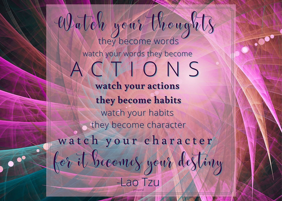 Lau Tzu Quote, watch your thoughts, actions, habits, character, destiny