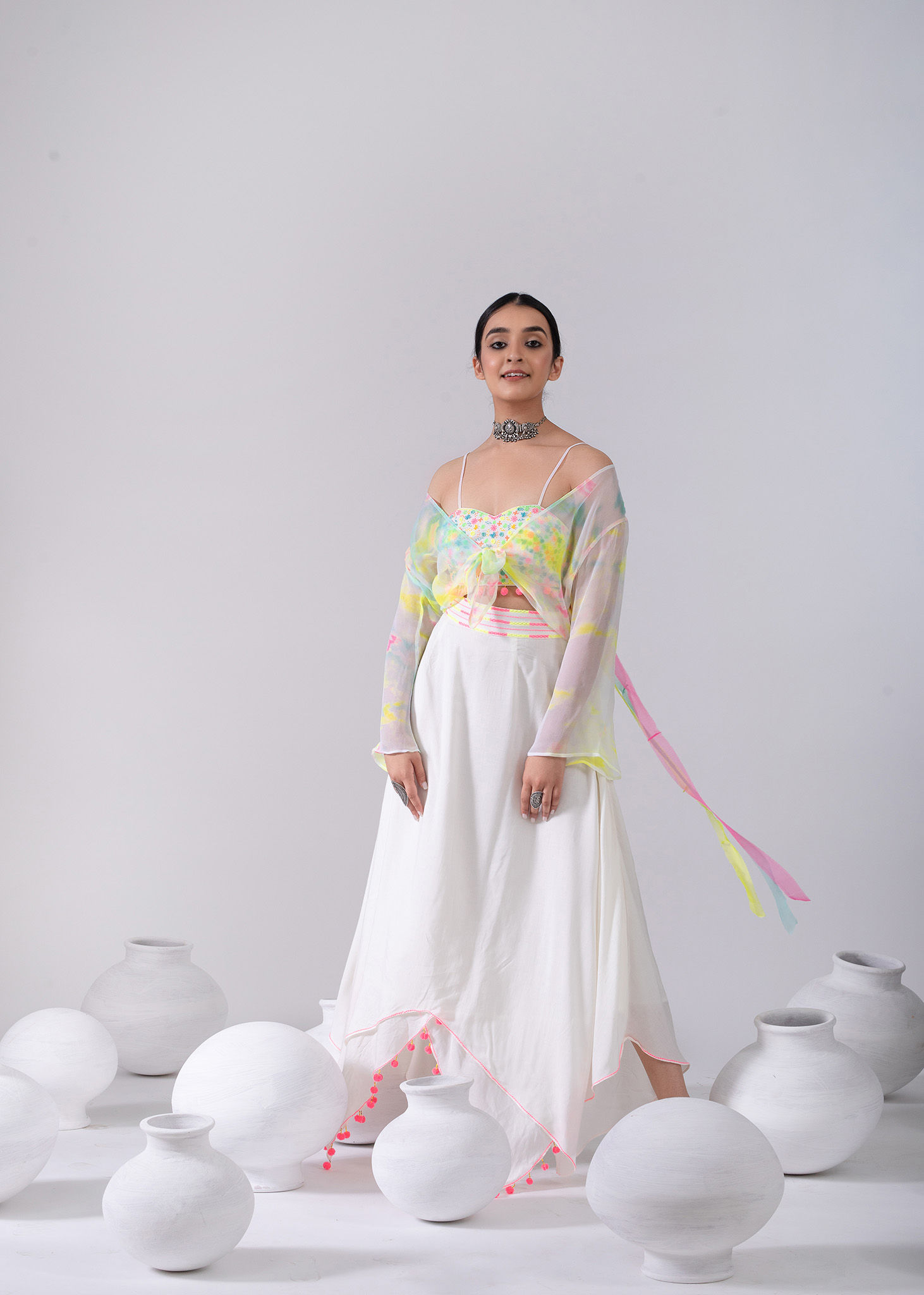 Choli Top, Skirt & Shrug