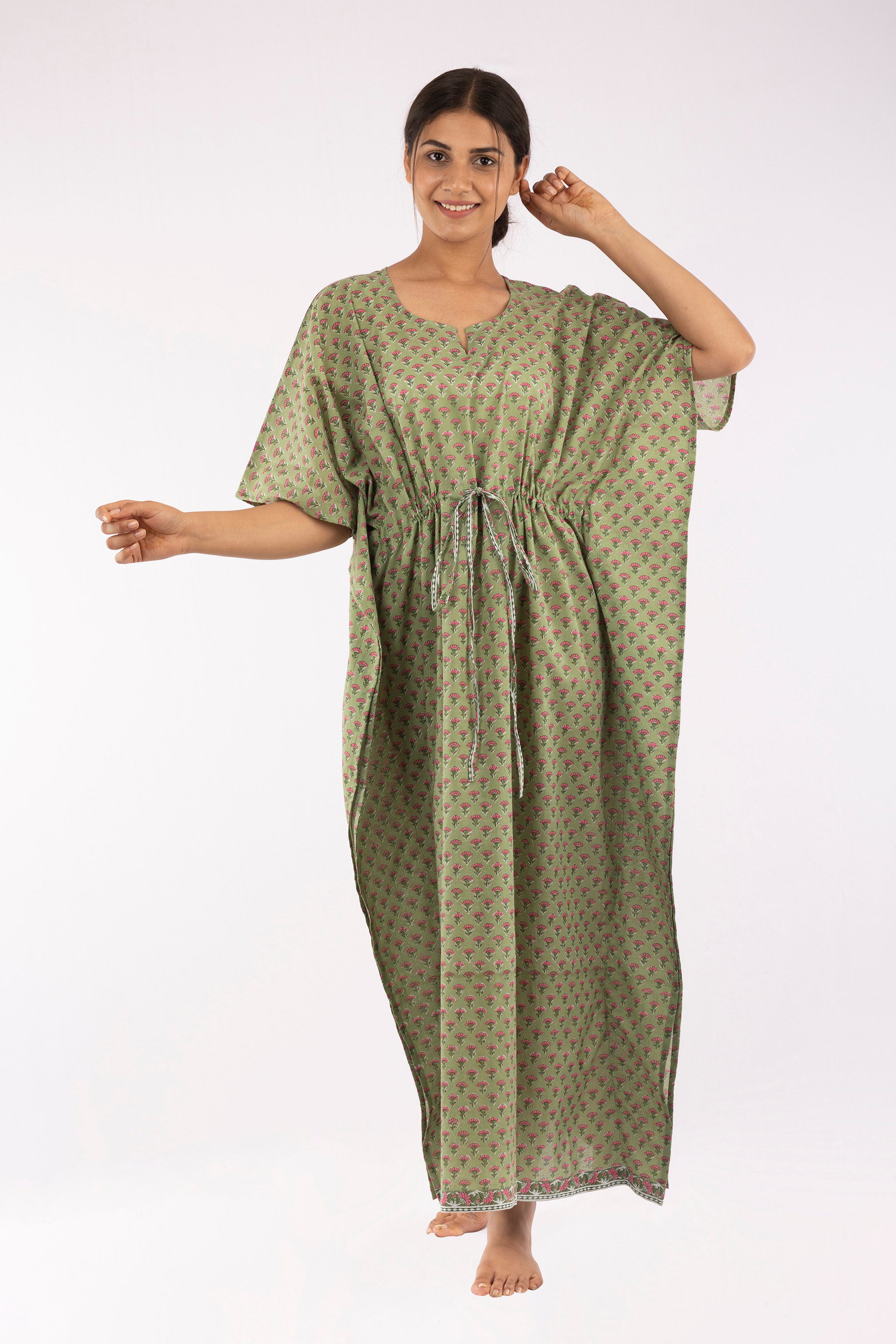 Pista Small Lotus Print Kaftan