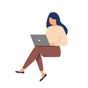 Mujer en computadora