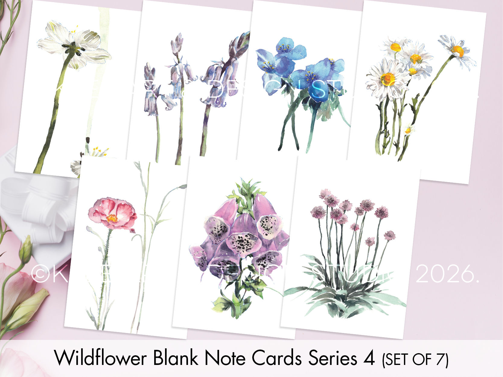 Wildflower Blank Note Cards Series 4 (Set of 7)