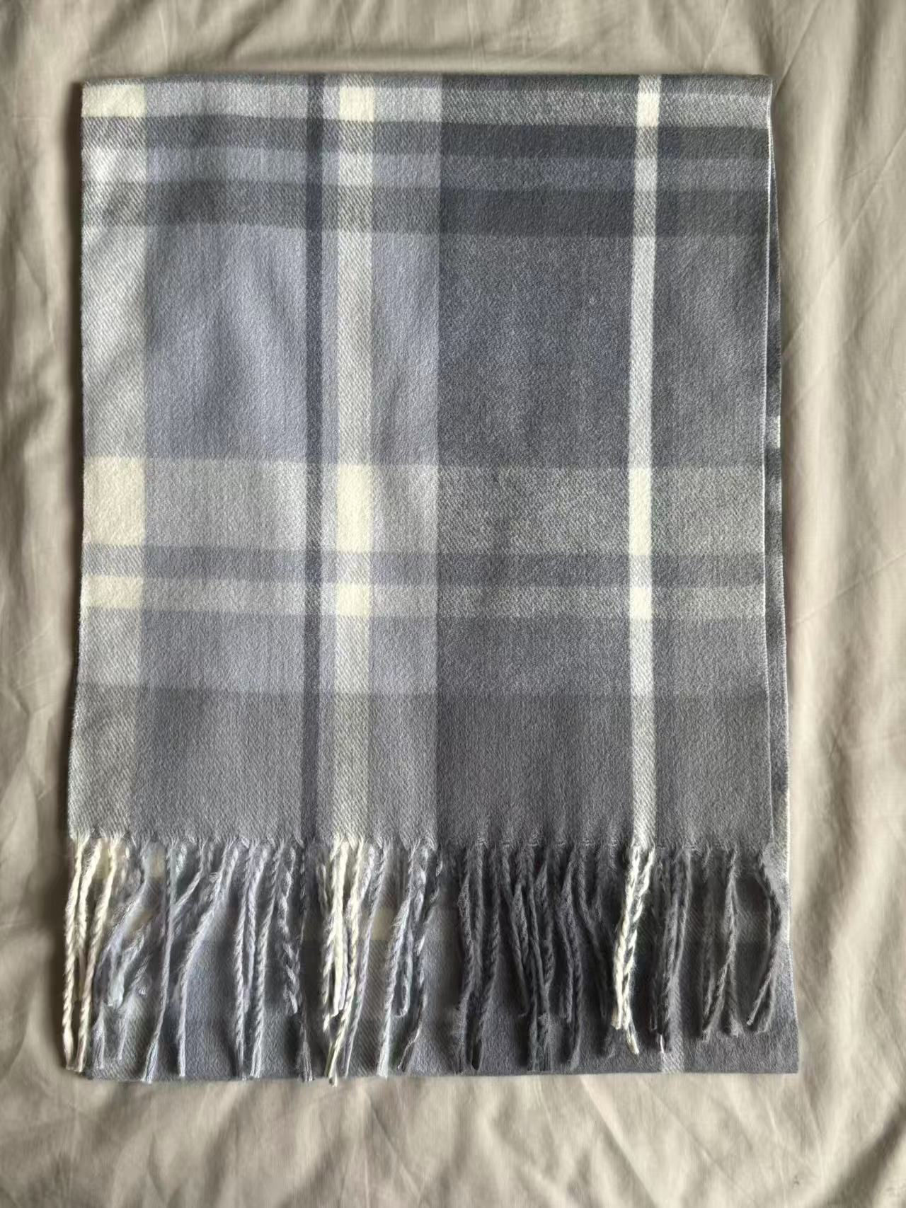 3-38 Gray Striped Scarf