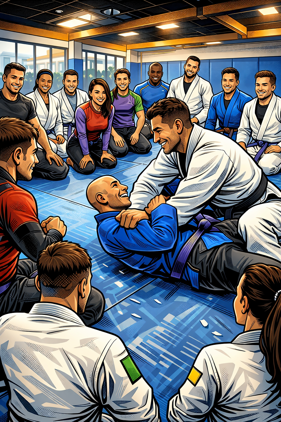 Mixed Gi and No-Gi training group - Israeli Academy BJJ Tel Aviv community