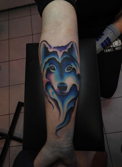 Galaxy Wolf Tattoo