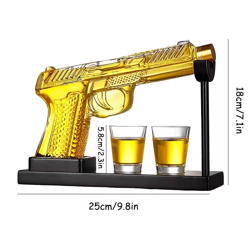 Miniatyrbilde: Unik Luksus 8oz Whisky-karaffelsett med 2 stk. Shotglass i utmerket kvalitet.