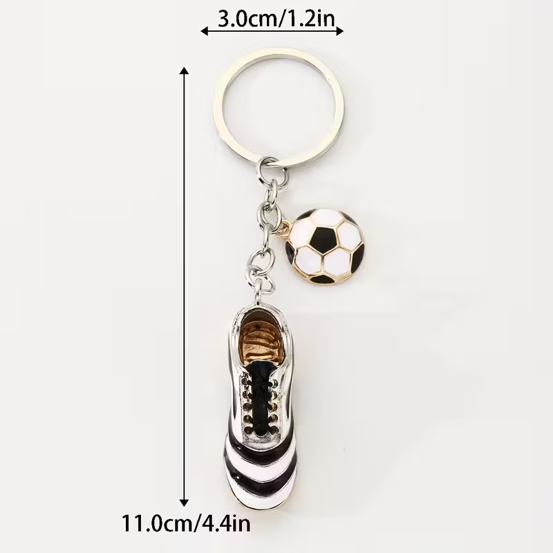 Miniatyrbilde: 1 stk. flott Fotballsko-nøkkelring i metallegering.