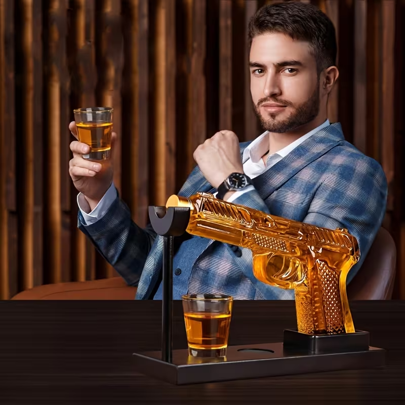 Unik Luksus 8oz Whisky-karaffelsett med 2 stk. Shotglass i utmerket kvalitet.