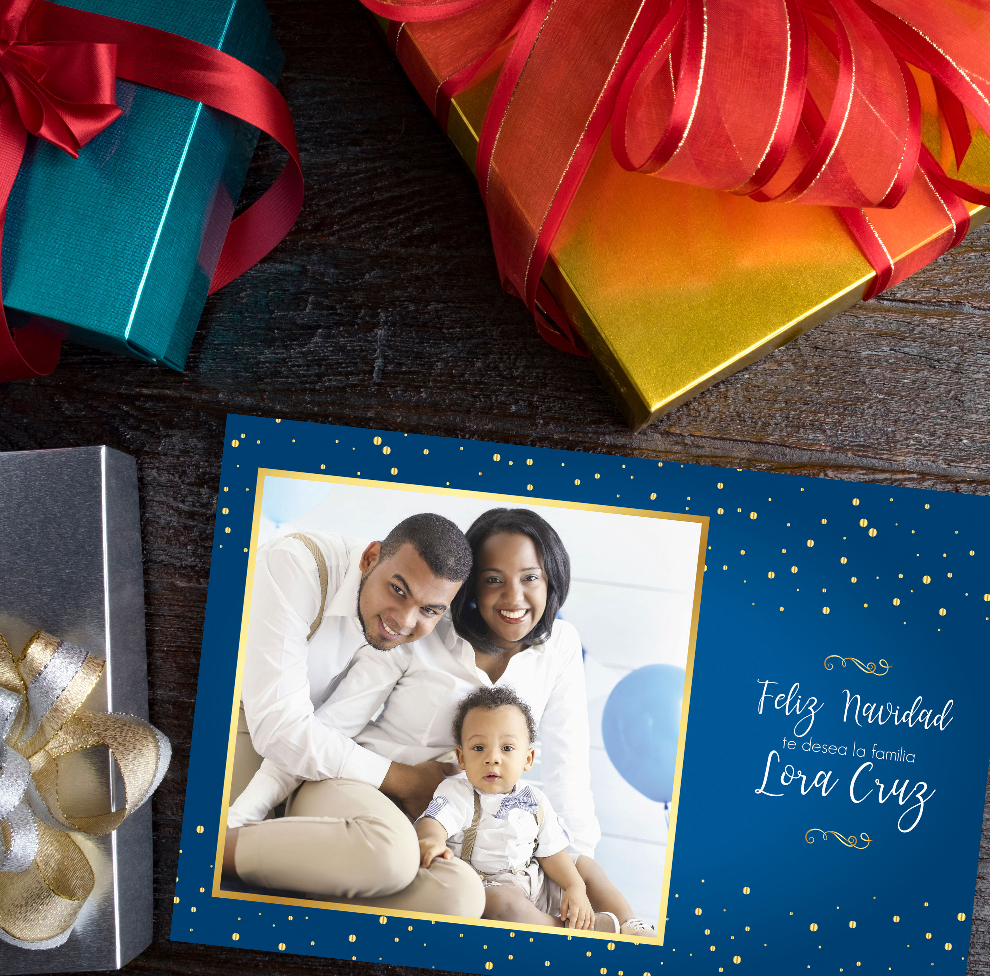 Postal de Navidad - Azul