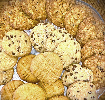 Cookies made in my kitchen for a local company to sell at the checkout.