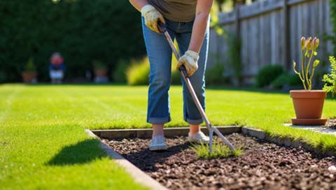 Woman Using Weed Puller Tool