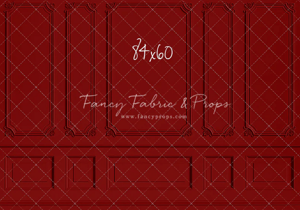 Red Wainscotting wall