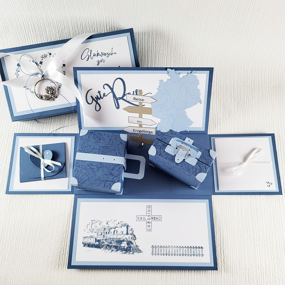 Geschenkbox Reise geöffnet