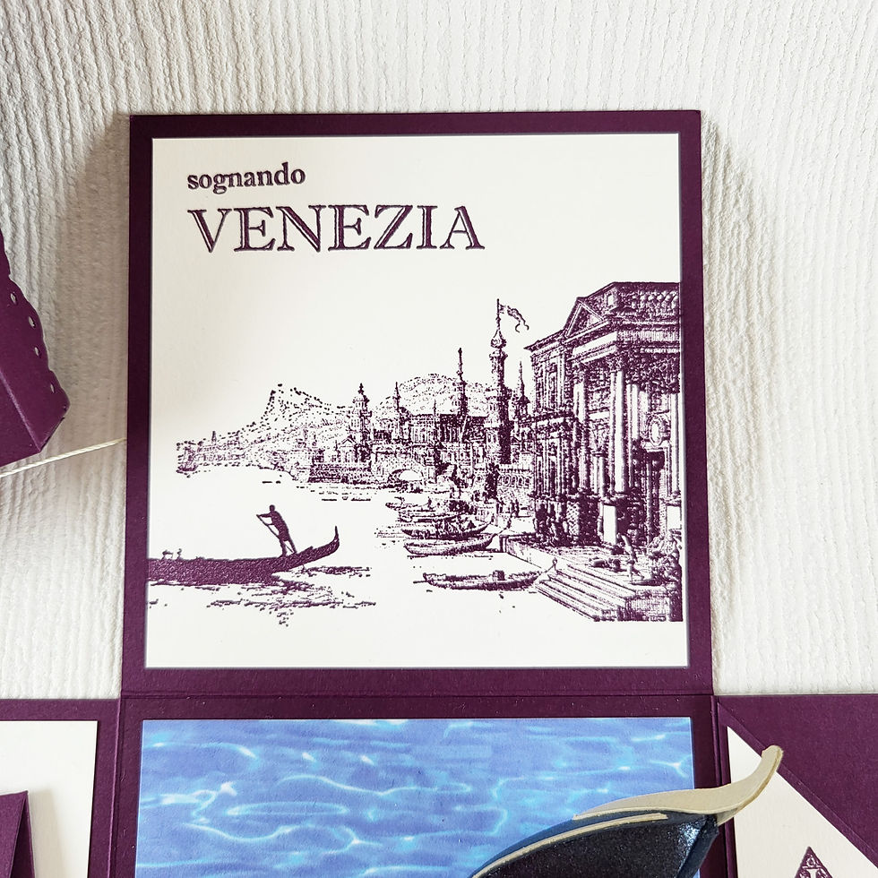 Miniaturbild: Geschenkbox Geldgeschenk Venedig geöffnet. Stempelabdruck von Venedig