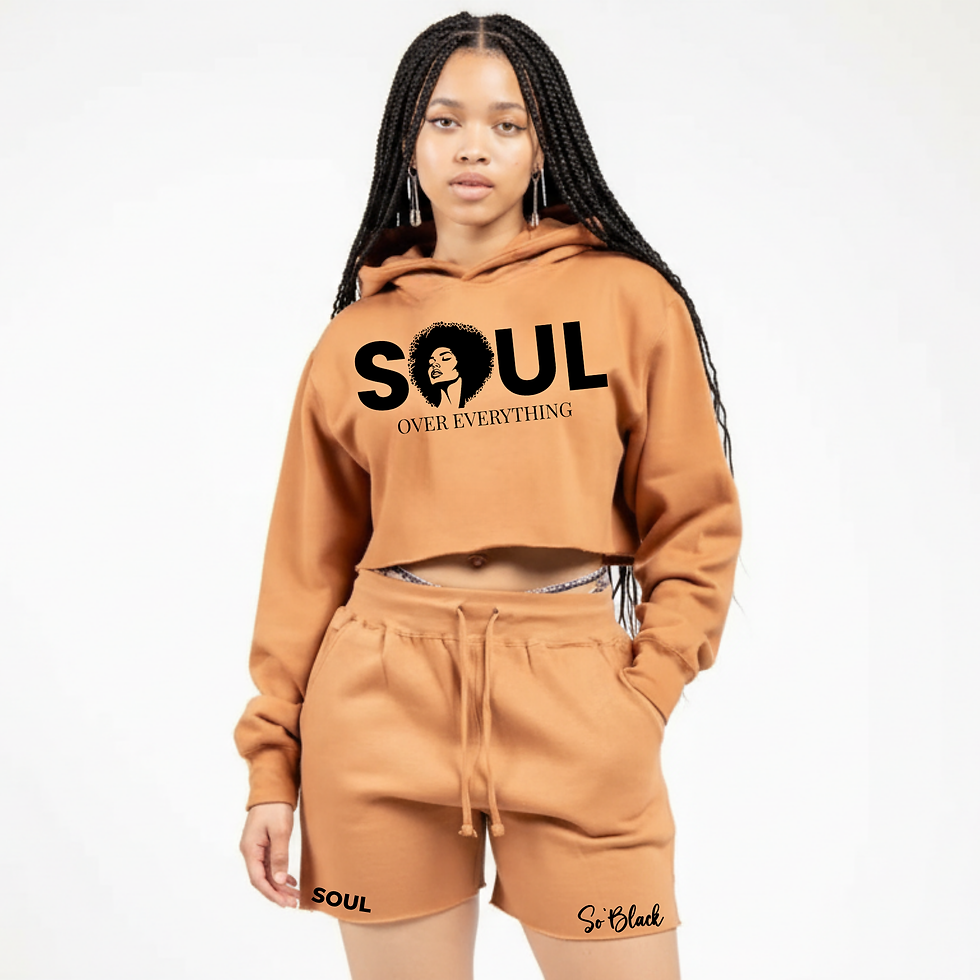 soul over everything women’s short set camel crop hoodie SoBlack Clothing