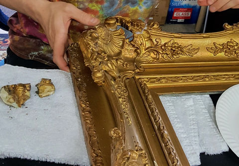 Large Gold Frame - Cleaning & Review for New Parts - Stage 1 - Tindell's Restoration