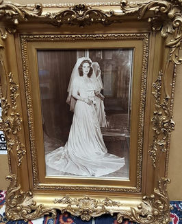 Large Wedding photo - Fire Damage - original - AFTER - & frame - Tindell's Restoration