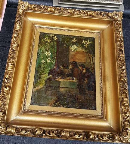 Gold Frame Restored & Oil Painting completed for Conservation Installation - Tindell's Restoration