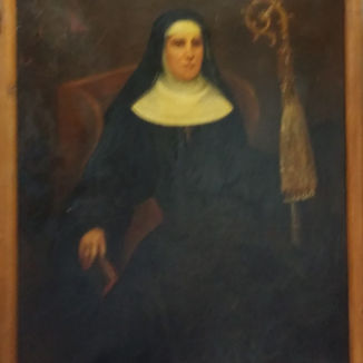 Oil Painting - Lady Francis de Lu Follett - 17th Superior Nun of Abbey - 1870-1888 - Large Painting Tindells Restoration