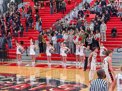 Cheerleaders at Basketball Game